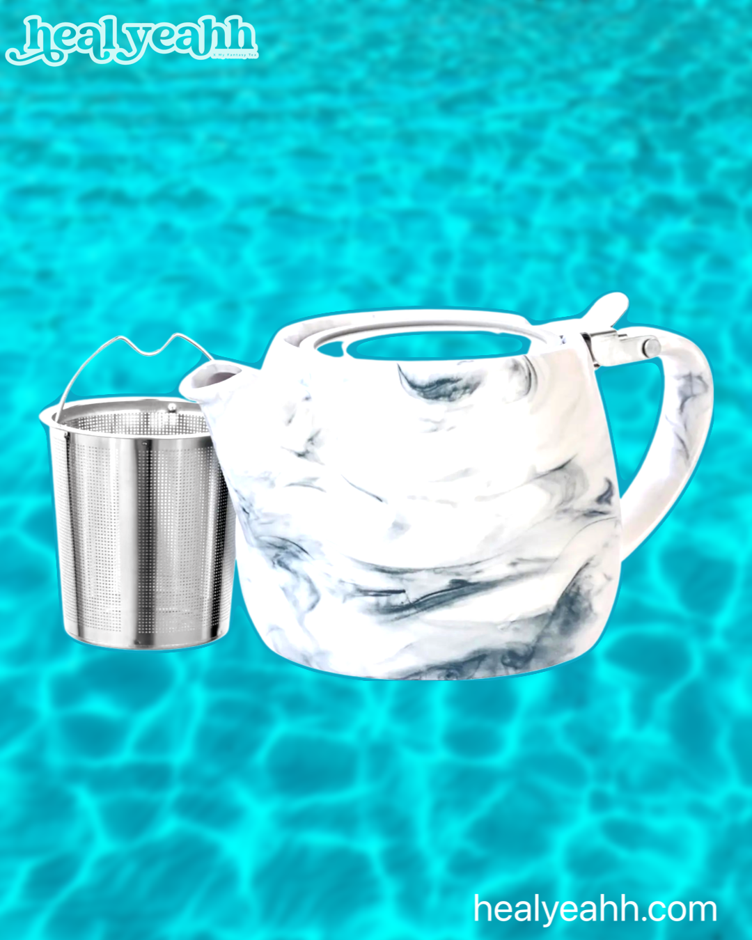 Marble Porcelain Grey Teapot With Infuser