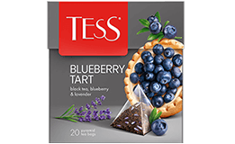 black flavoured tea with lavender, apple and blueberry TESS Blueberry Tart photo