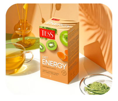 Oolong tea with kiwi and jasmine flavour TESS Energy in bags 20 pcs. photo