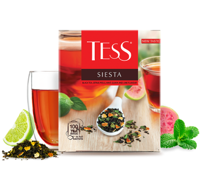 Black tea, citrus peels, mint, guava and lime flavour TESS Siesta in bags 100pcs. photo