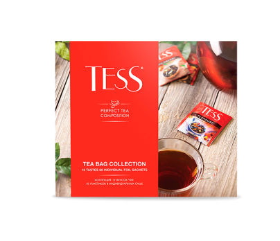 Collection of 12 tastes, 60 individual foil sachets TESS Tea Bag Collection in bags 60pcs. photo