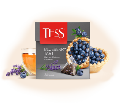 Black tea with lavender, apple and blueberry TESS Blueberry Tart piramids 20pcs. photo