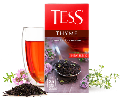 Black tea with thyme TESS Thyme in bags 25 pcs. photo