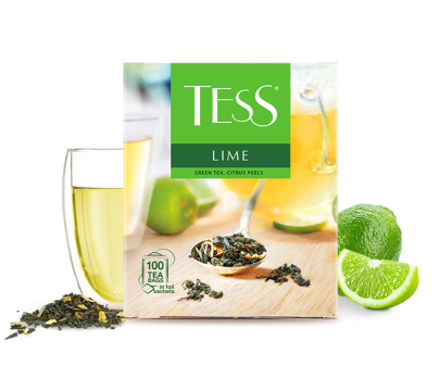 Green tea, citrus peels TESS Lime in bags 100pcs. photo