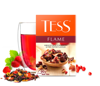 Hibiscus with strawberry & pink pepper flavour TESS Flame leaf 90g photo