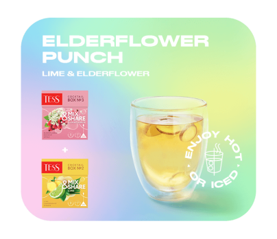 Oolong tea, rosehip, apple and elderberry flavouring TESS Cocktail Box №3 piramids 20pcs. photo