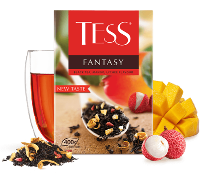 Black tea, mango, lychee flavour TESS Fantasy leaf 400g photo