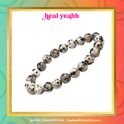 Dalmatian Jasper Crystal Bracelet