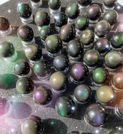 Rainbow Obsidian Spheres