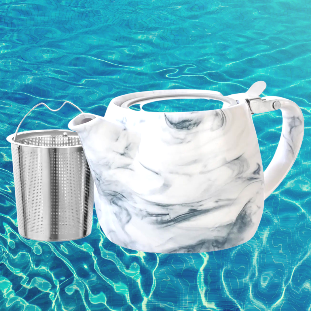 Marble Porcelain Grey Teapot With Infuser