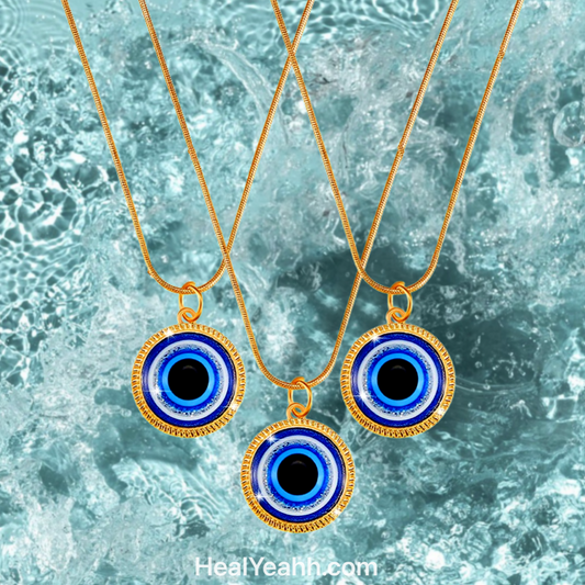 Circle of Energy- Evil Eye Gold Necklace