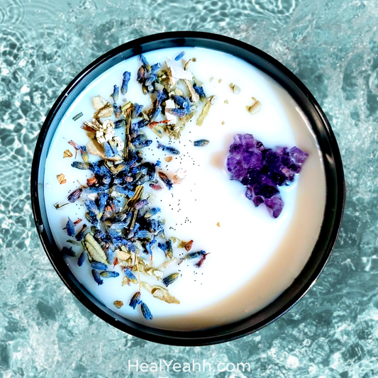 REBIRTH  Amethyst Candle - Sage + Lavender